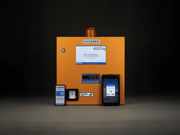 Weighing and access terminal with panel-mounted Beetronics touchscreen at an outdoor site.