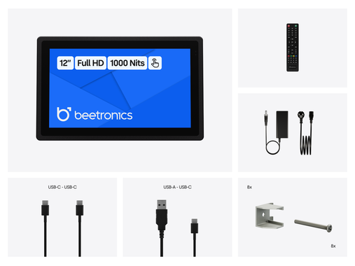 12 Inch Touchscreen Metaal (High-Brightness)
