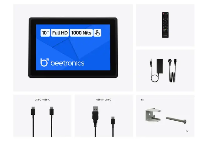 10 Inch Touchscreen Metaal (High-Brightness)