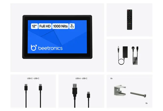 12 Inch Touchscreen Metaal (High-Brightness)