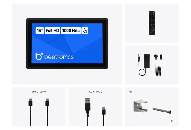 15 Inch Touchscreen Metaal (High-Brightness)