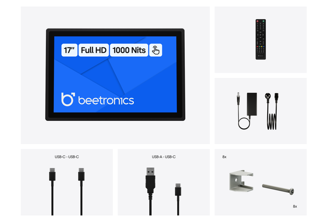 17 Inch Touchscreen Metaal (High-Brightness)